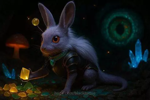 Magical bunny transforms crystal by blackrattus