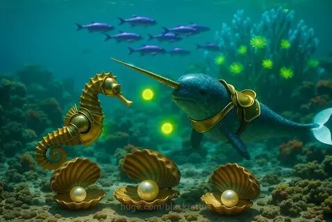 Armored Seahorse and Narwhale Destrier by blackrattus