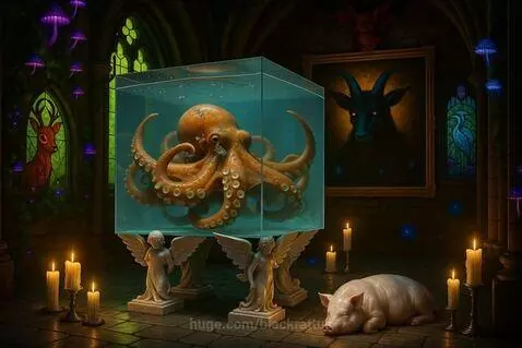 Gothic Octopus in a Cube by blackrattus