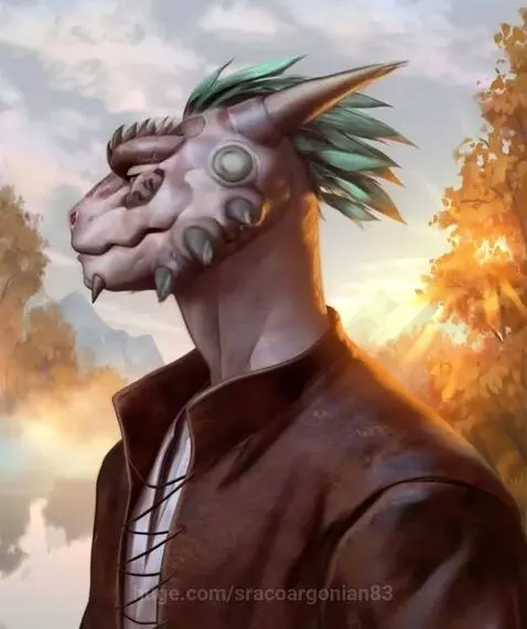 Argonian lizard dude at a park 😎 during the sunset 😃 by sracoargonian83