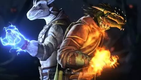 😊 Two Argonian friends back to back getting ready for a batt... by sracoargonian83