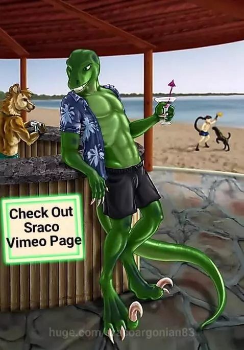 Velociraptor enjoying has drinks at the beach bar 😊 he looks... by sracoargonian83