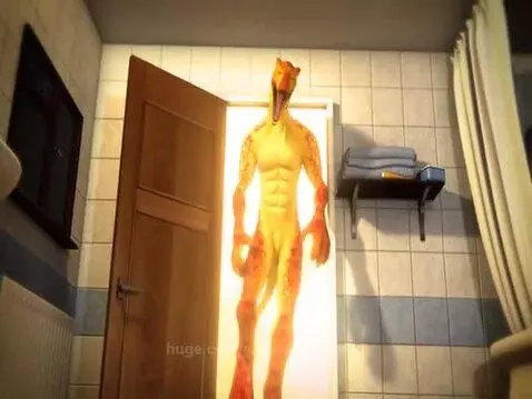 🙂 T-rex Name flash getting ready to take a shower after a lo... by sracoargonian83
