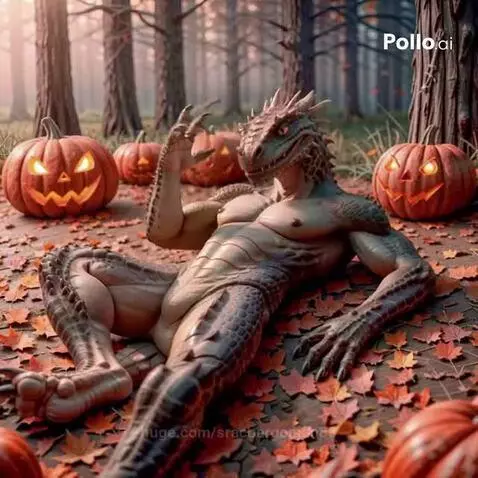 😃 Argonian dude saying Happy Halloween 🎃 by sracoargonian83