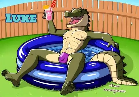 🙂 Luke is relaxing in has pool in the back yard of has house... by sracoargonian83