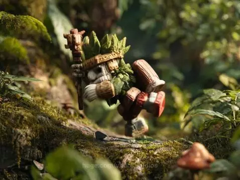 Jungle Warrior Voxel UI – Nature Brand Web Design Snapshot by vbookstudios