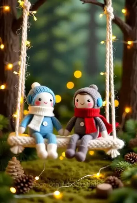 Two Tiny felt beings by vbookstudios