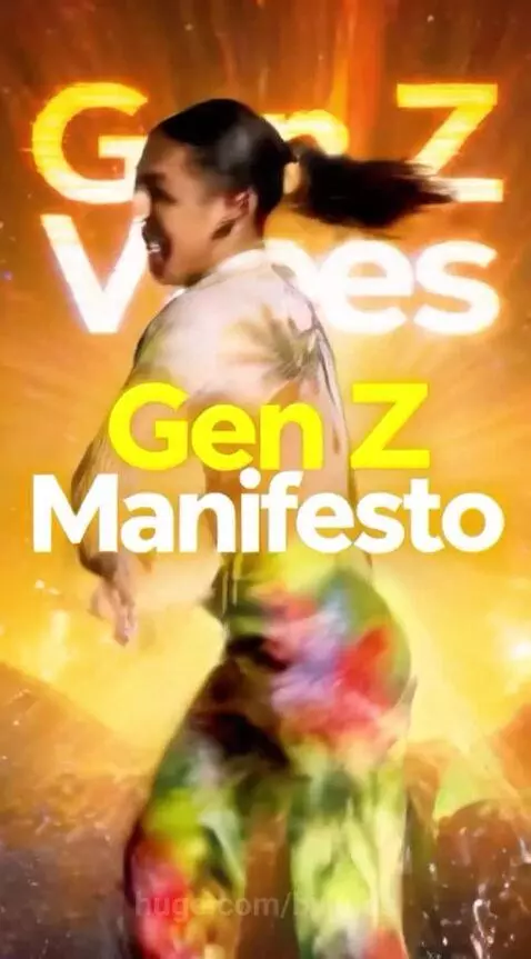 Young people in colorful tie-dye dancing energetically in a surreal landscape with planets.