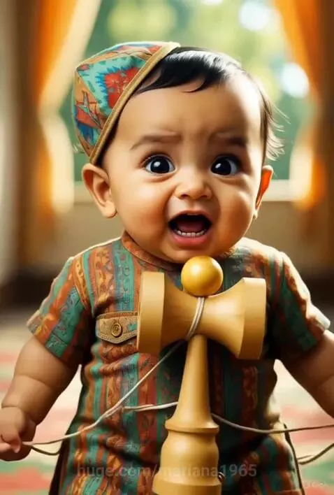 baby and kendama by mariana1965