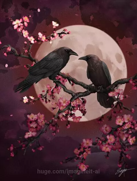 Crows illustration animation by imagineit-ai