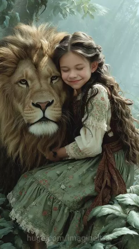 Girl with Lion by imagineit-ai