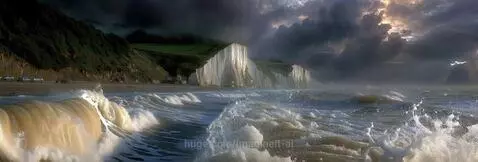 Rough sea on English coast by imagineit-ai