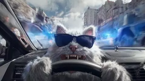 Mad Cat Driving by imagineit-ai