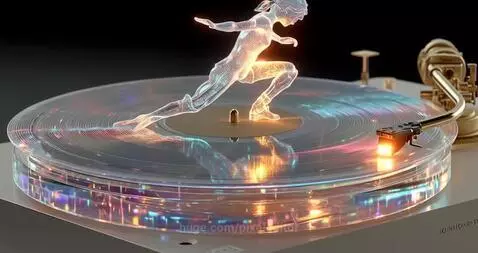 Surreal dancer on turntable by pixeleditor