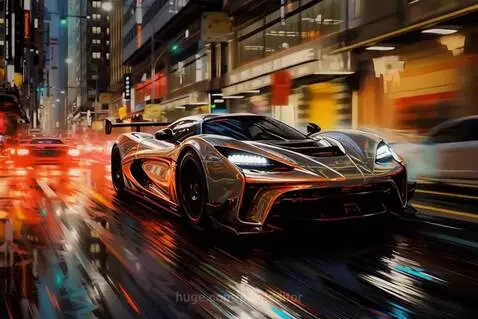 Hyper car at night by pixeleditor