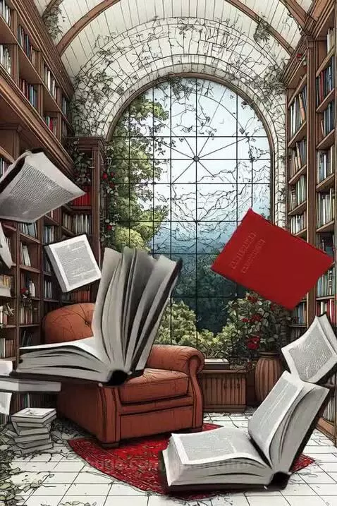 Flying books by pixeleditor