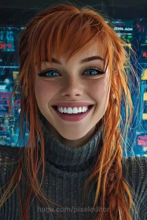 Redhead smiles for you by pixeleditor