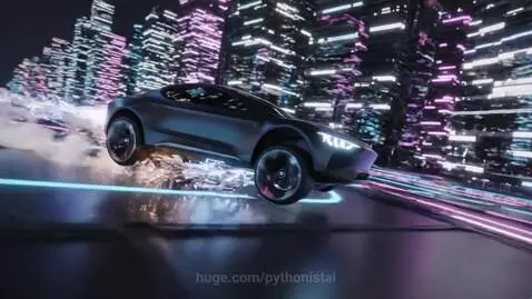YangWang U9 - Cyberpunk City Ride 🌆🏎🏙🚥🔥 by pythonistai