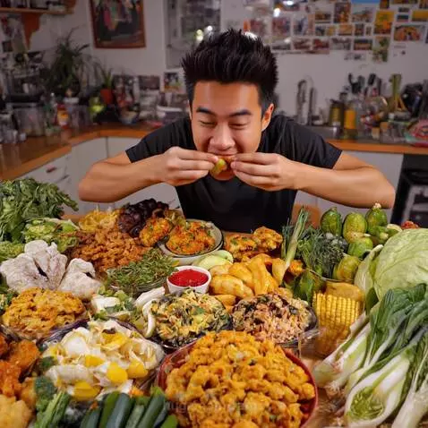 Veggies mukbang by ramo
