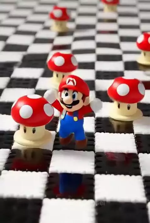 Super Mario chaising LSD mushrooms by karusel