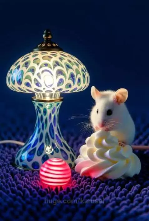 Cute mouse Glowing Mushroom glass LSD lamp Ikea by karusel
