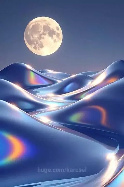 Surreal waves moon Midjourney art with asmr sound by karusel