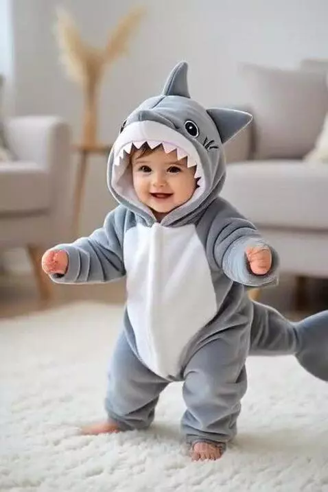 baby todler wears shark costume by karusel