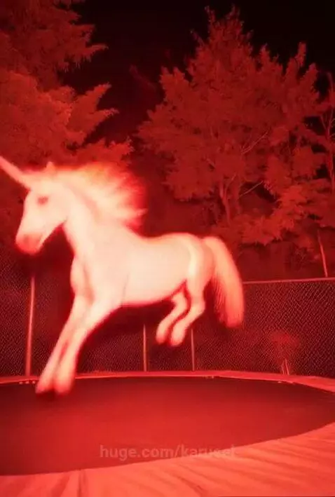 unicron jumping at night on trampoline shot at night survail... by karusel