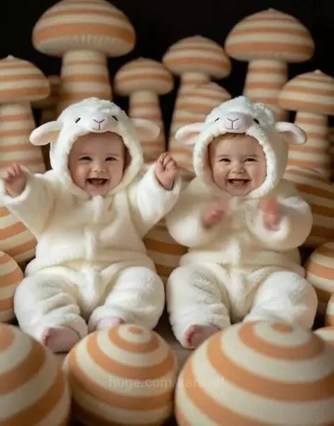 im the cutest baby twins in animals costume by karusel