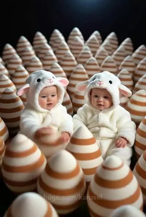 super cute toder twins in dheep costume by karusel