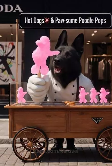 hot dog poodle pops cart Milano by karusel