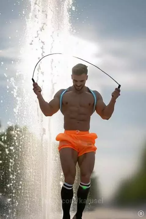 sexy man jumping rope by karusel
