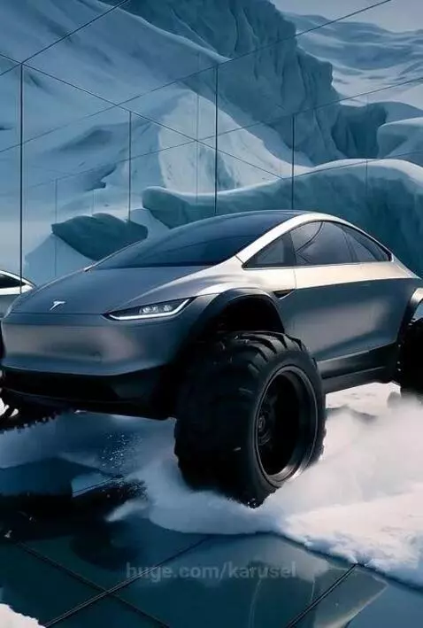 neon tesla bug turtle yauht rover with massive wheels, three... by karusel