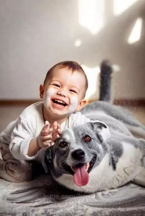 whoes cuter? my baby or the dog? by karusel