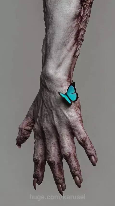 nail art with butterfly by karusel