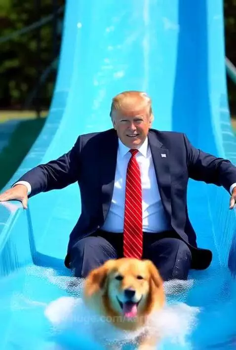 Donald Trump waterslide Disneyland by karusel
