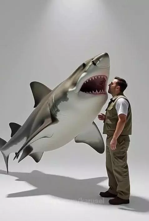 Shark kissed a Man by karusel