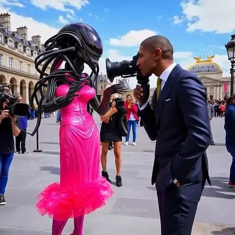 Alien gives interview Paris PFW by karusel