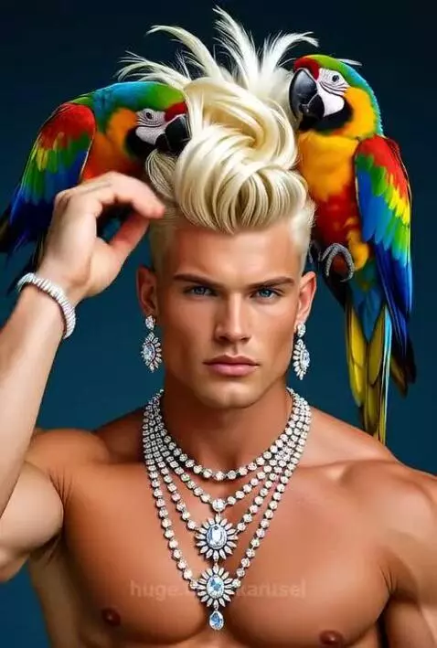 Male fitness model blond hair by karusel