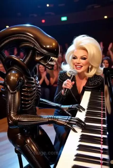 Alien plays piano by karusel