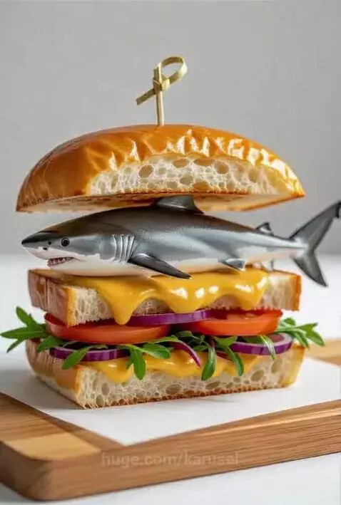 Spicy Shark Hot  mustard Sandwich by karusel