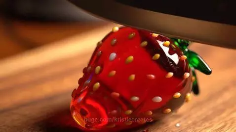 🍓Exploring ASMR with Cutting/Breaking Glass Strawberry in V... by kristiecreates