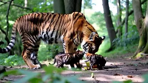 Tiger feed cubs by cindy46