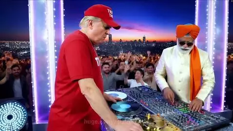 Donald Trump Raves at Neon EDM Rooftop Party | Epic DJ Set R... by mistrprompt