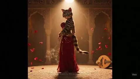 Tabby Cat Belly Dance | Ultra-Real 9:16 Cinematic Short 🐾✨ #... by mistrprompt