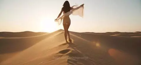 Dune Mirage Hair Flip 🌅 | Desert Scarf Twirl in 4K #Shorts by mistrprompt