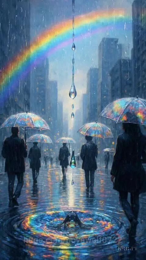 Rainbow rain by novawolf0722