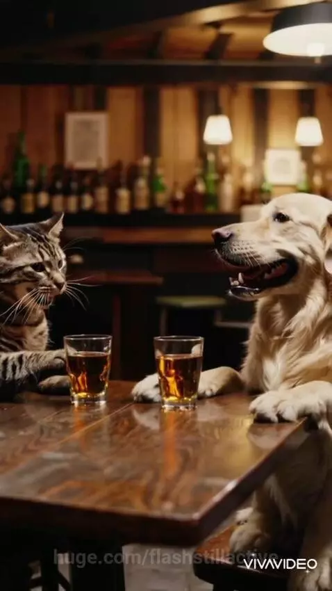 🐈 and 🐕 have a great time 🥃 by flashstillactive