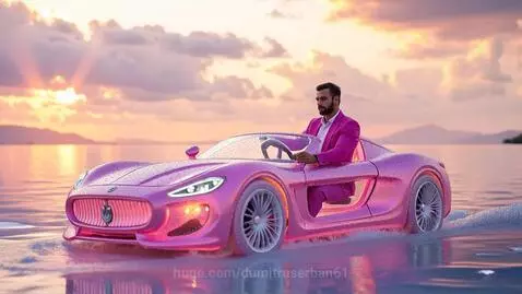A pink man in a pink car in a pink world by dumitruserban61