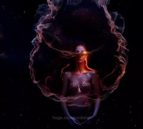 particle, scifi, woman by nmkenji